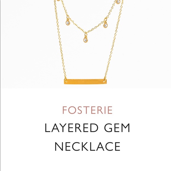 *2/$25 NIP Layered Gem Necklace by Fosterie - Picture 2 of 3